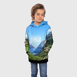 Толстовка-худи детская Домбай, цвет: 3D-черный — фото 2