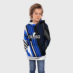 Толстовка-худи детская Кс го - синий вулкан, цвет: 3D-белый — фото 2