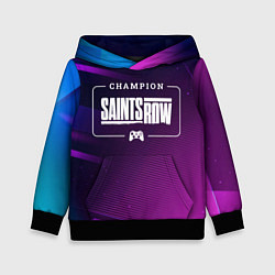 Толстовка-худи детская Saints Row gaming champion: рамка с лого и джойсти, цвет: 3D-черный