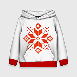 Толстовка-худи детская Удмуртский узор, цвет: 3D-красный