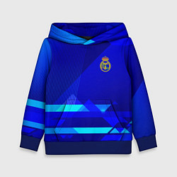 Толстовка-худи детская Реал Мадрид фк эмблема, цвет: 3D-синий