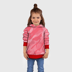 Толстовка-худи детская Pink military, цвет: 3D-красный — фото 2
