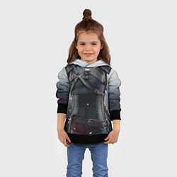 Толстовка-худи детская Броня Геральта, цвет: 3D-черный — фото 2