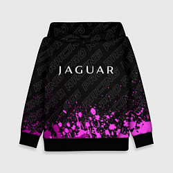 Толстовка-худи детская Jaguar pro racing: символ сверху, цвет: 3D-черный