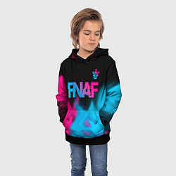 Толстовка-худи детская FNAF - neon gradient: символ сверху, цвет: 3D-черный — фото 2