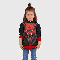 Толстовка-худи детская Red wolf, цвет: 3D-красный — фото 2
