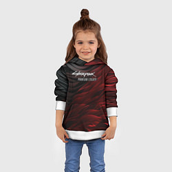 Толстовка-худи детская Cyberpunk 2077 phantom liberty black red, цвет: 3D-белый — фото 2