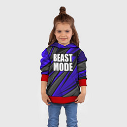 Толстовка-худи детская Beast mode - синяя униформа, цвет: 3D-красный — фото 2