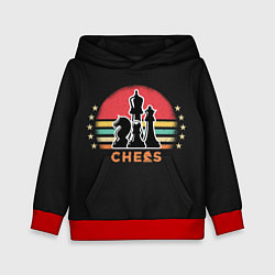 Толстовка-худи детская Шахматные фигуры chess, цвет: 3D-красный