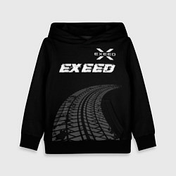 Детская толстовка Exeed speed на темном фоне со следами шин: символ