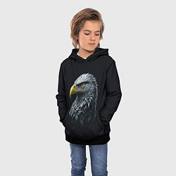 Толстовка-худи детская Орёл от нейросети, цвет: 3D-черный — фото 2