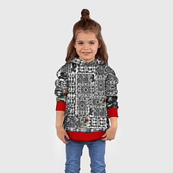 Толстовка-худи детская Орнамент древних цивилизаций, цвет: 3D-красный — фото 2