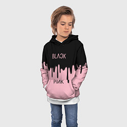 Толстовка-худи детская Blackpink - краски, цвет: 3D-белый — фото 2
