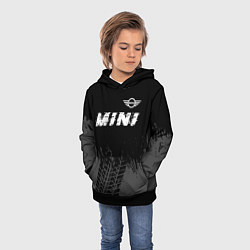 Толстовка-худи детская Mini speed на темном фоне со следами шин: символ с, цвет: 3D-черный — фото 2