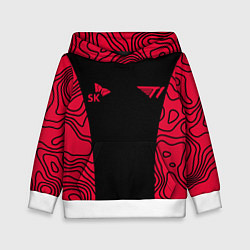 Толстовка-худи детская T1 форма red, цвет: 3D-белый