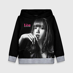 Толстовка-худи детская Blackpink Lisa in leather jacket, цвет: 3D-меланж