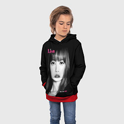 Толстовка-худи детская Blackpink Lisa Portrait, цвет: 3D-красный — фото 2