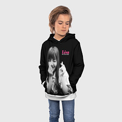Толстовка-худи детская Blackpink Lisa Sign of love, цвет: 3D-белый — фото 2