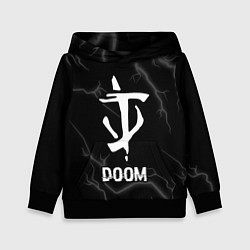 Толстовка-худи детская Doom glitch на темном фоне, цвет: 3D-черный