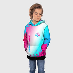 Толстовка-худи детская Warframe neon gradient style: надпись, символ, цвет: 3D-черный — фото 2