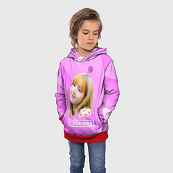 Толстовка-худи детская Blackpink Lisa pink, цвет: 3D-красный — фото 2