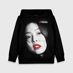 Толстовка-худи детская Blackpink Jennie Red lips, цвет: 3D-черный