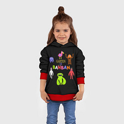 Толстовка-худи детская Детский сад Банбана персонажи, цвет: 3D-красный — фото 2
