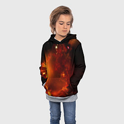 Толстовка-худи детская Небо в огне, цвет: 3D-меланж — фото 2