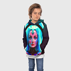Толстовка-худи детская Девушка в криокапсуле, цвет: 3D-белый — фото 2