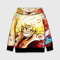 Толстовка-худи детская Луффи 5 гир бог Ника - One Piece, цвет: 3D-черный