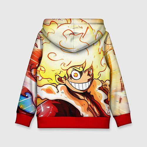 Детская толстовка Луффи 5 гир бог Ника - One Piece / 3D-Красный – фото 2