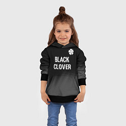 Толстовка-худи детская Black Clover glitch на темном фоне: символ сверху, цвет: 3D-черный — фото 2