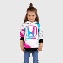 Толстовка-худи детская Honda neon gradient style, цвет: 3D-черный — фото 2