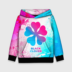 Детская толстовка Black Clover neon gradient style