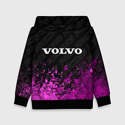 Толстовка-худи детская Volvo pro racing: символ сверху, цвет: 3D-черный