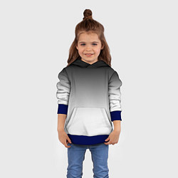 Толстовка-худи детская Black and white gradient, цвет: 3D-синий — фото 2