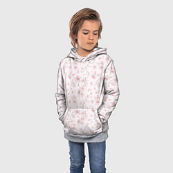 Толстовка-худи детская Акварельный паттерн цветов сакуры, цвет: 3D-меланж — фото 2
