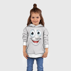 Толстовка-худи детская Милая улыбка, цвет: 3D-белый — фото 2