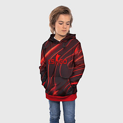 Толстовка-худи детская CSGO red abstract, цвет: 3D-красный — фото 2