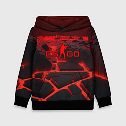 Толстовка-худи детская CS GO red neon texture, цвет: 3D-черный