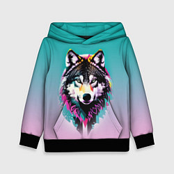 Детская толстовка Волчья морда - поп-арт
