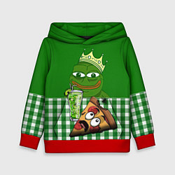 Детская толстовка Pepe King with pizza