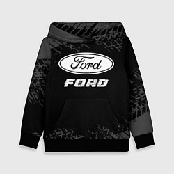 Детская толстовка Ford speed на темном фоне со следами шин