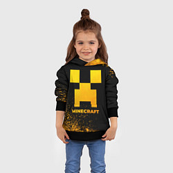 Толстовка-худи детская Minecraft - gold gradient, цвет: 3D-черный — фото 2