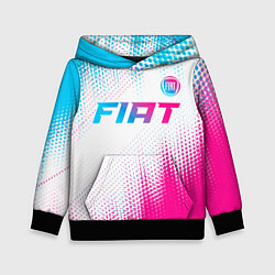 Толстовка-худи детская Fiat neon gradient style: символ сверху, цвет: 3D-черный