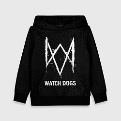 Толстовка-худи детская Watch Dogs glitch на темном фоне, цвет: 3D-черный
