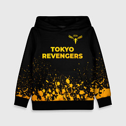 Толстовка-худи детская Tokyo Revengers - gold gradient: символ сверху, цвет: 3D-черный