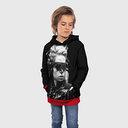 Толстовка-худи детская Девушка кибергот, цвет: 3D-красный — фото 2