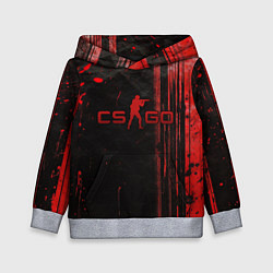 Детская толстовка CS GO black red brushes