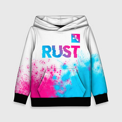 Детская толстовка Rust neon gradient style: символ сверху